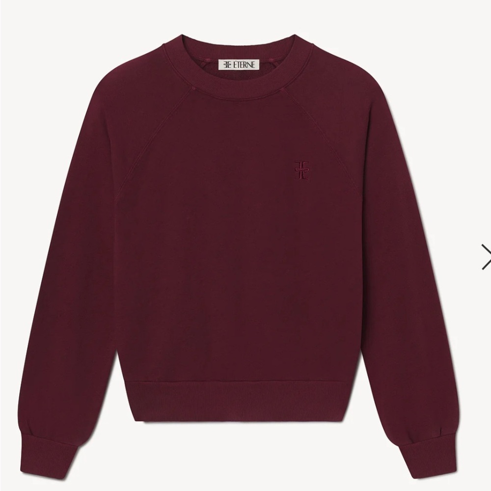 Eterne Shrunken Raglan Sweatshirt Oxblood XS
